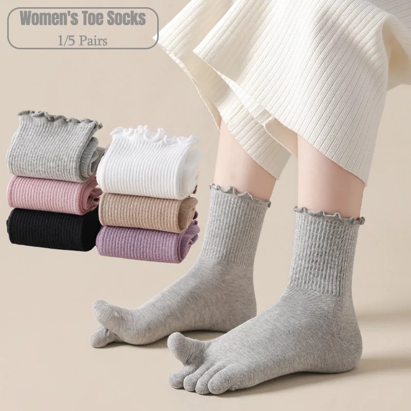 1/5 pares de meias femininas d - Toe Sock Split avaliação e preço