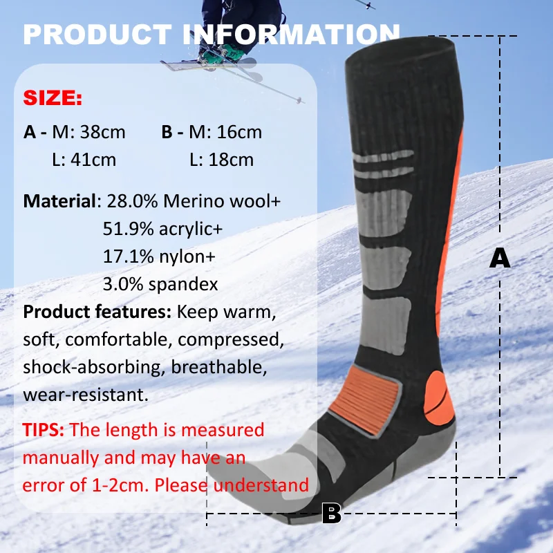 1 par de meias de esqui de lã  - Thermal Sock Winter avaliação e preço
